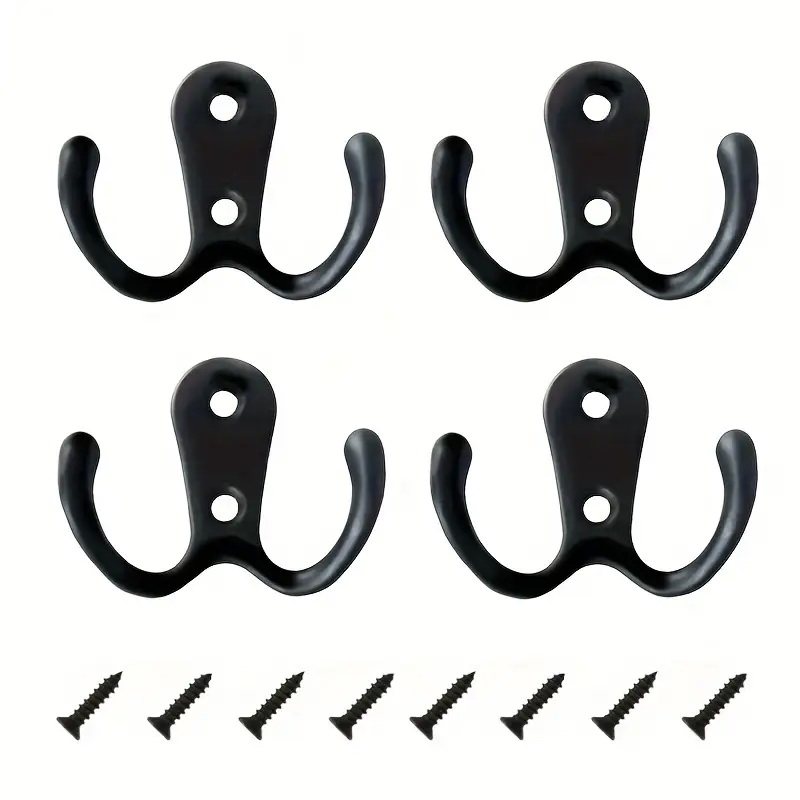Double Hook, Retro Clothes Kitchen Cabinet Hanging Clothes Hook, Straight Eye Door Back Hook, Mini Hook, Wall Hook With Screw: Bronze