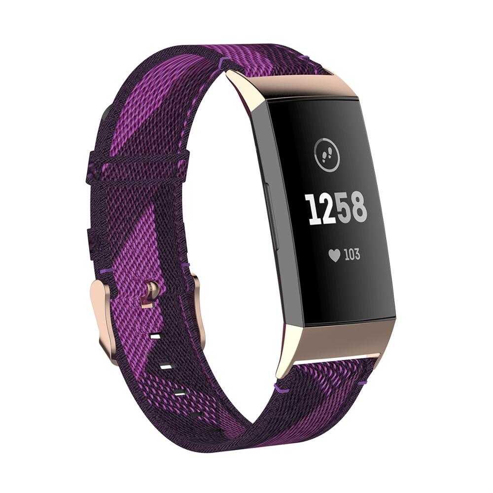 Sport Nylon Strap for Fitbit Charge 4 Band Soft Canvas Woven Watch Accessories Replacement Bracelet for Fitbit Charge 3 Bands