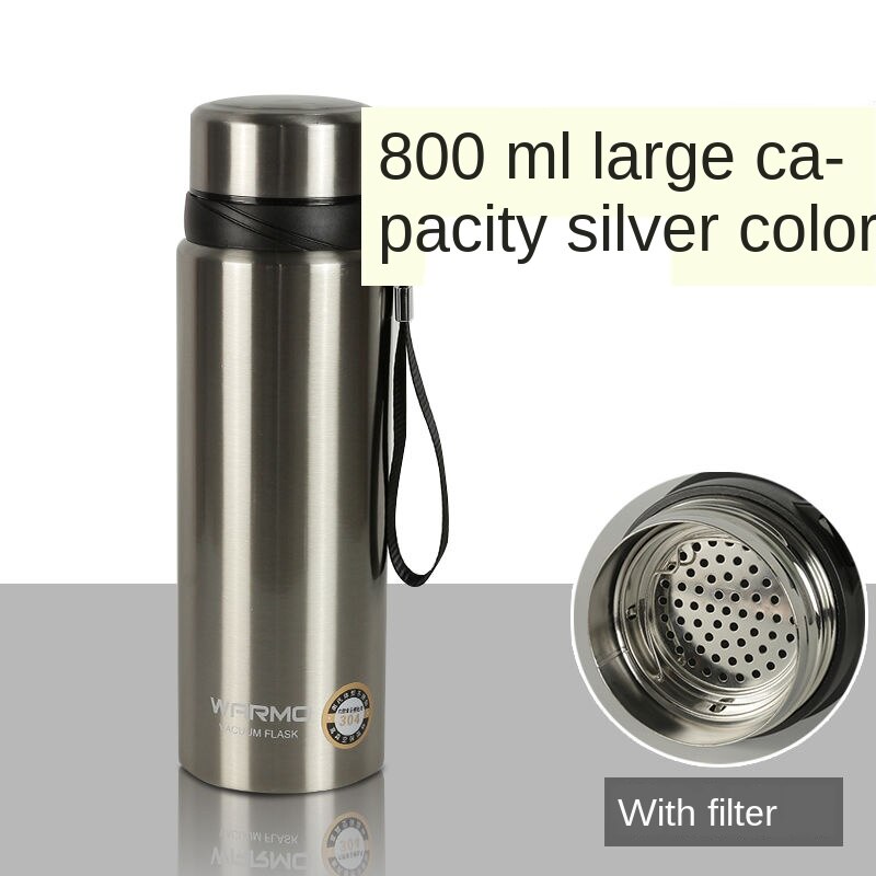 500Ml Fiets Water Bottle Outdoor Sport Hardlopen Mountain Fietsen Warm-houden Fiets Waterkoker Drinken Fles Roestvrij Stalen Kop: Rood