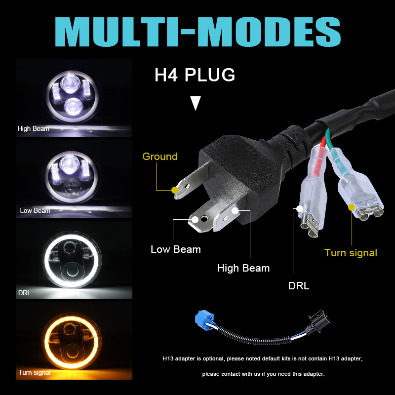5.75 Inch Motorcycle LED Headlight Led DRL Headlamp Mini Turn Signal Indicator Light Blinker Lamp for Yamaha Suzuki Honda