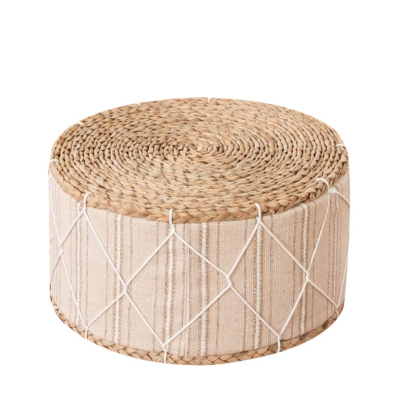 Nordique Simple fait main Futon coussin japonais Tatami paille tissu tabouret rembourré rond baie fenêtre bohème tapis