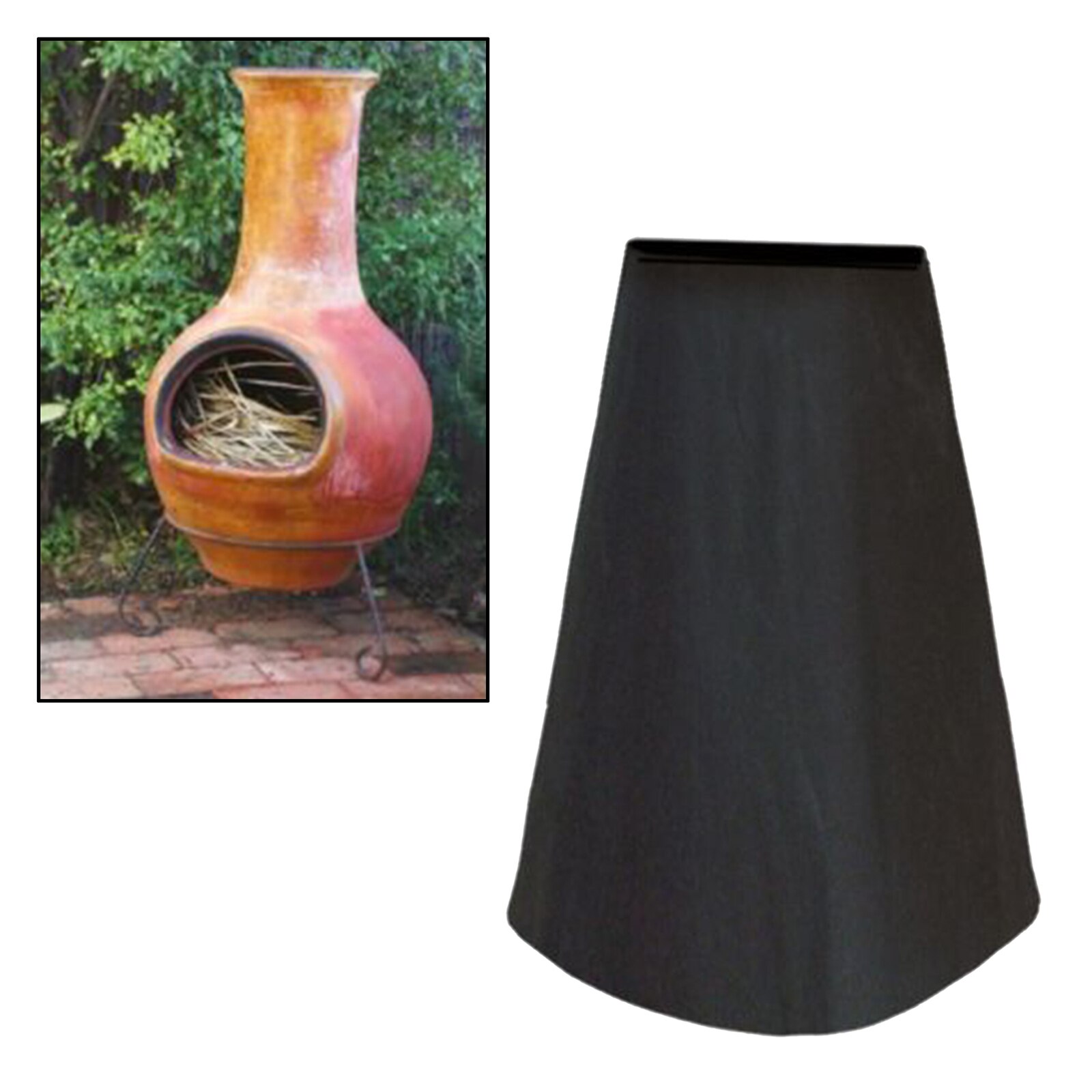 Chiminea Cover Waterproof Outdoor Fire Pit Cover, Fireplace Chimney Cover with Lock Rope for Outdoor Garden Backyard Patio