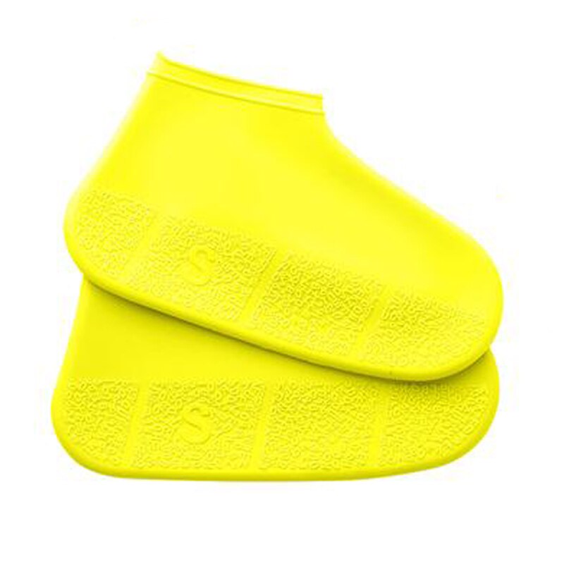 Waterdichte overschoenen fiets regen herbruikbare overschoenen siliconen latex elastische overschoenen bescherm schoenen accessoires stofhoezen: Geel / Ik