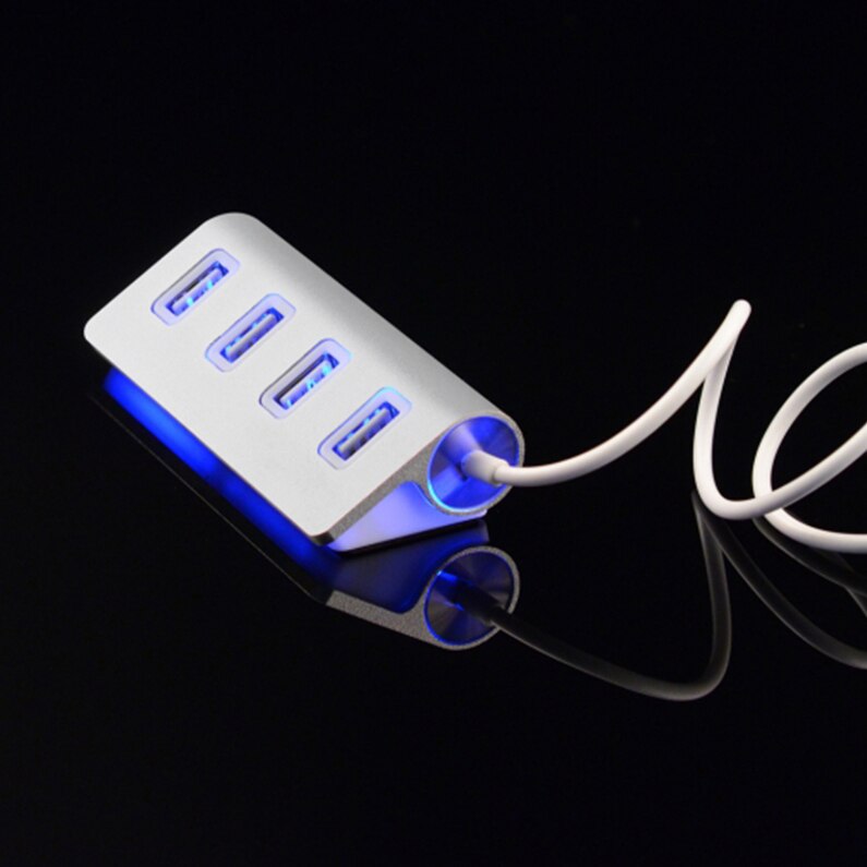 Multi Usb 2.0 Hub 4 Port Adapter Splitter Interfaccia di Potenza per Macbook PC