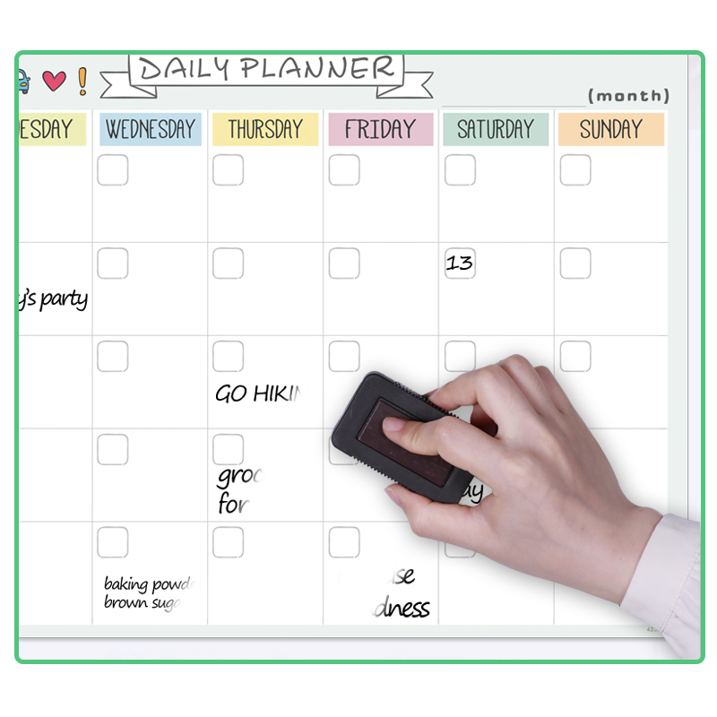 Magnetic Daily Weekly Monthly Planner Schedule Fridge Magnet Planning Organizer Agenda Message Drawing Memo Bulletin White Board