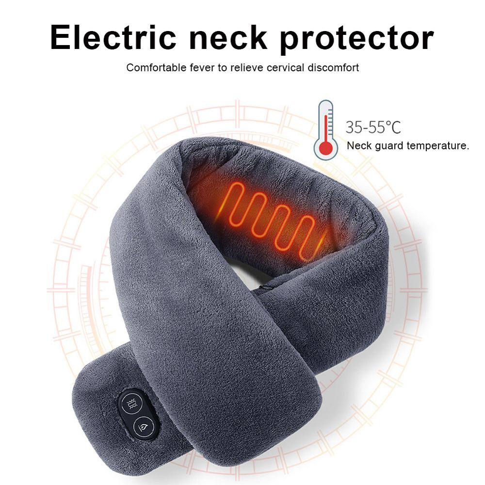USB Beheizte Männer Winter Schal Schal Außenhandel Frauen Clever Heizung Einfarbig Vibration Massage Schal Mehrere Farben