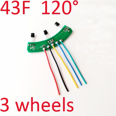 2 pces brushless dc motor hall sensor,3144/41f/43f/413 hall elemets com placa e cabo para 2-rodas/3-wheels veículos elétricos: 43F 120 3wheel