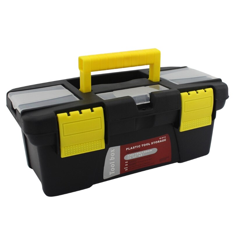 Caja de herramientas de plástico portátil, caja de herramientas de mantenimiento multifunción para el hogar, caja de almacenamiento para coche, caja de herramientas anticaída