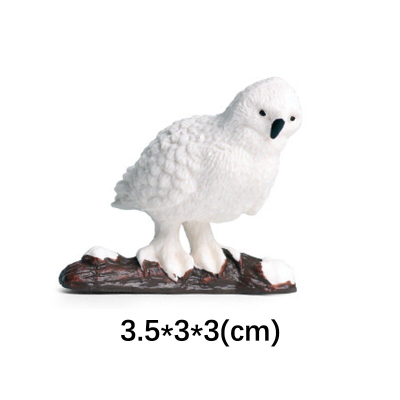 Toy Figures Model Handgemaakte Wildlife Animal Bear Poolvos Wolf Beluga Walvis Seal, Sneeuwuil Polar Regio Educatief: Snowy owl stoop