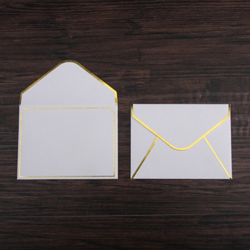 100Pcs Small Paper Envelope Sulfuric Acid Paper Envelopes DIY Postcard/ID Card Storage Envelopes Wedding Party Bag 10x7.5cm: white