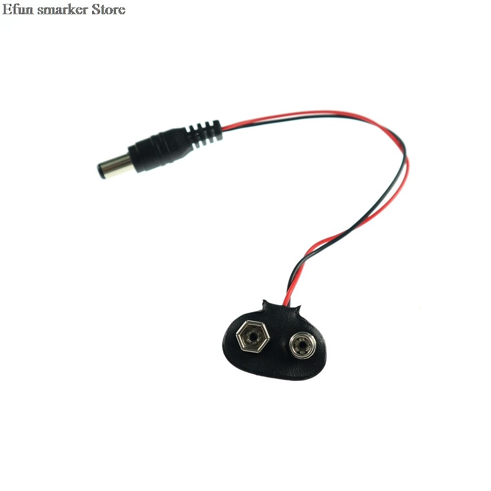 6F22 9V Battery Adapter Snap Connector clip Lead Wires holder DC 5.5*2.1 jack Clip Power cable For Arduino DIY Jack