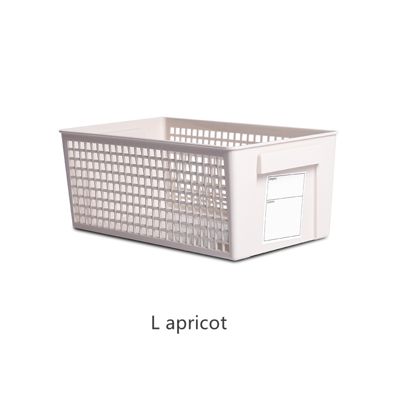1Pcs Household Desktop Storage Box Bedroom Plastic Snack Storage Basket Kitchen Vegetable Storage Basket Bathroom Storage Box: L apricot
