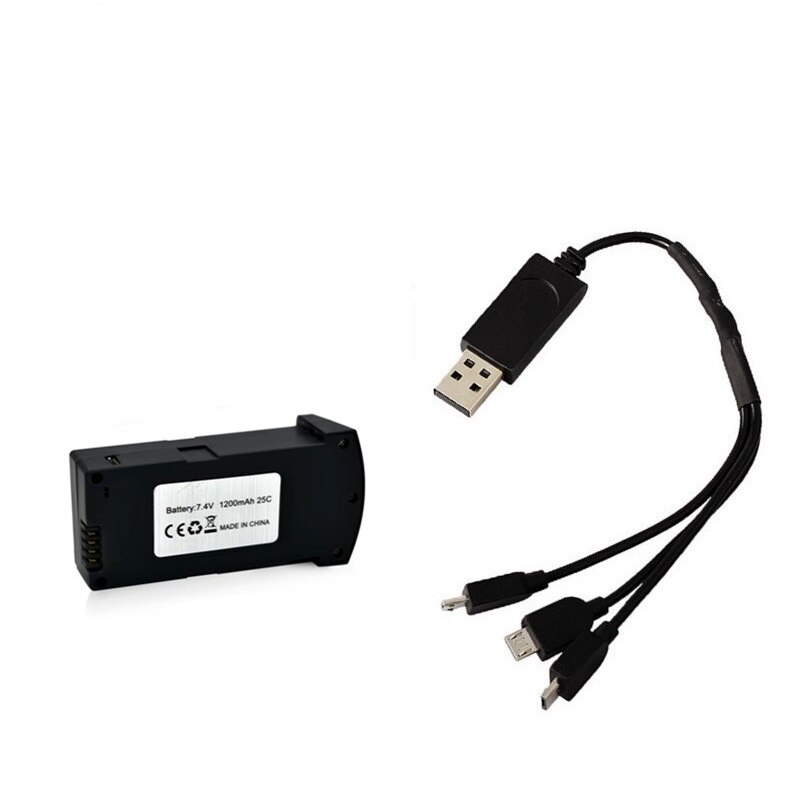 Cargador de batería LiPo 3 en 1, 7,4 V, 1200 MAH, 25C, para E520, E520S, JD-22S, recambios de cuadrirrotor RC, 1200 mAh, 7,4 V: Rojo