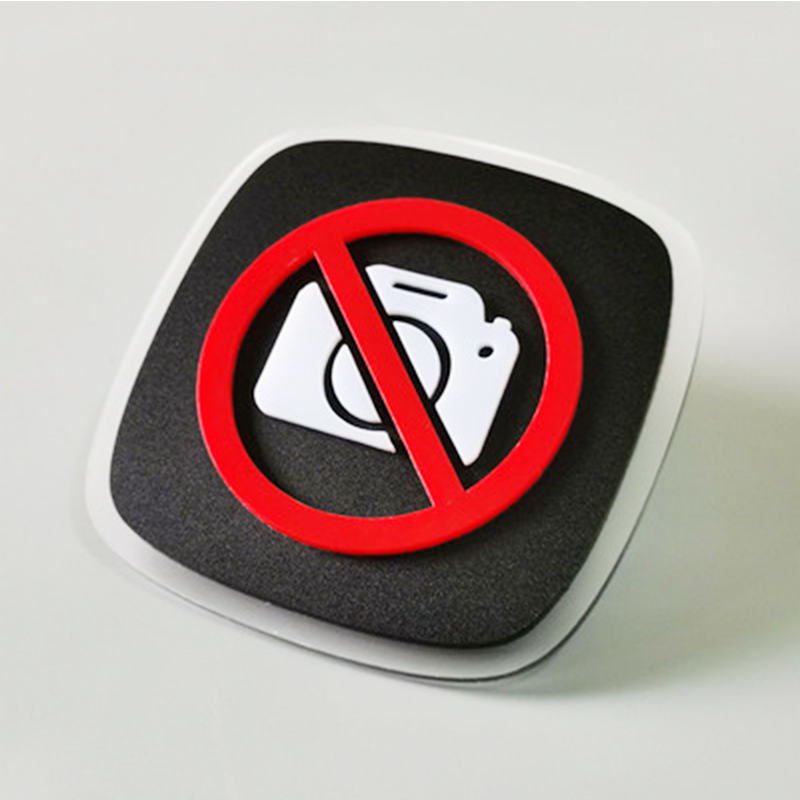 10x10cm Acrylic restroom restroom door sign No smoking, WiFi monitoring sign No noise, Caution slippery floor sign: WATER GREEN