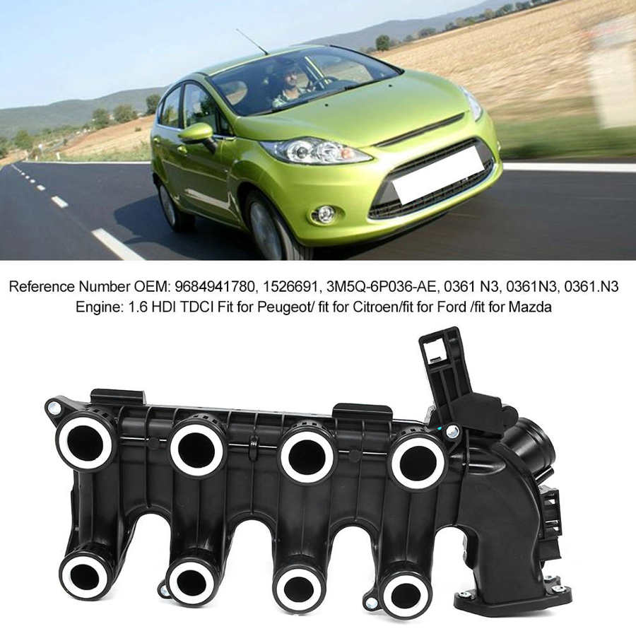Car Automobile Intake Manifold Intake Manifold With Gaskets 9684941780 Fit for Peugeot 206 207 307 1.6 HDI TDCI Car Accessories