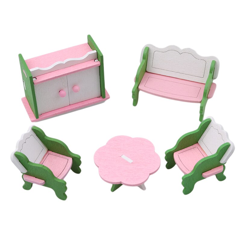 Holz Möbel einstellen DIY Handgemachte Puppenhaus Miniatur Schlafzimmer Kleinkind freundlicher Rolle vorgeben Spielen Spielzeug Für freundlicher freundlicher