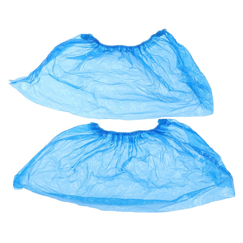 100 PCS Disposable PE Plastic Boot Covers Rain Shoe Cover Overshoes Waterproof Elasticated Prevent Wet Family Tools