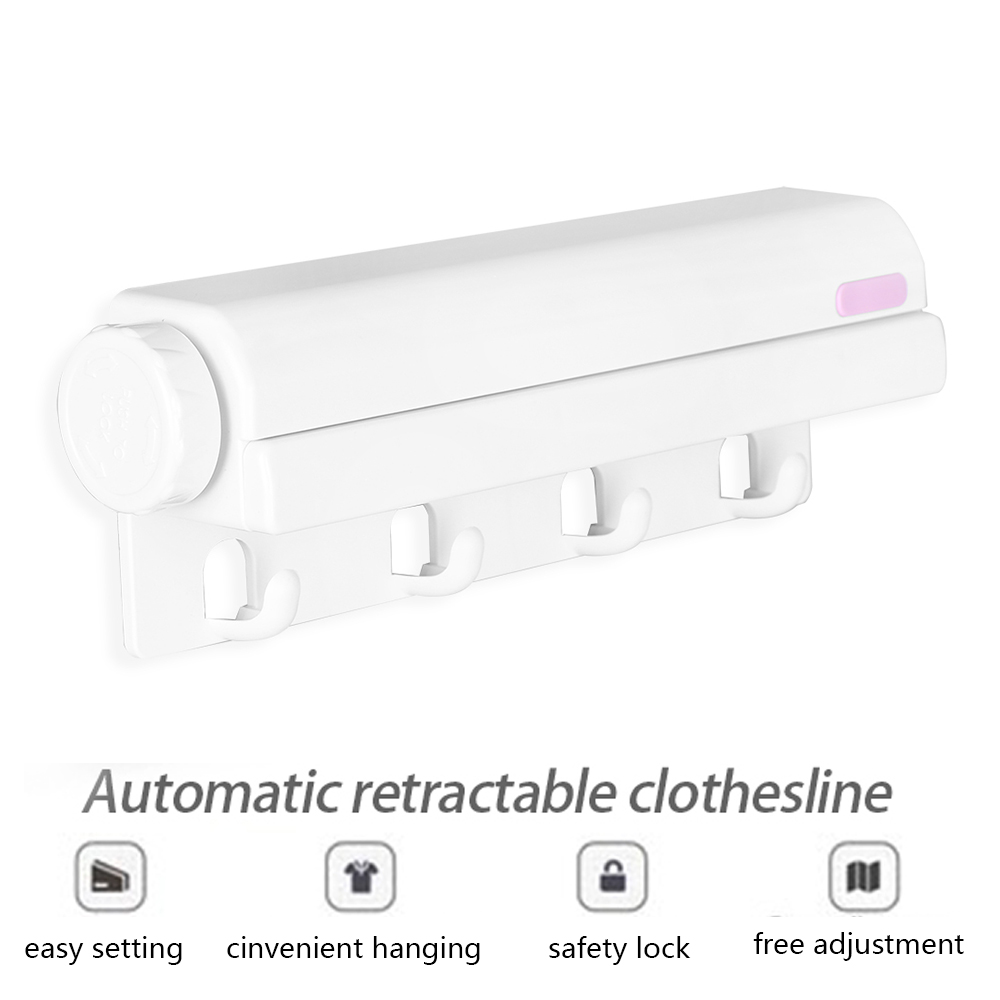 Stainless Steel Wall Hanger Retractable Indoor Clothes Hanger Magic Drying Rack Towel Rack Retractable Clothesline Clothes Dryer