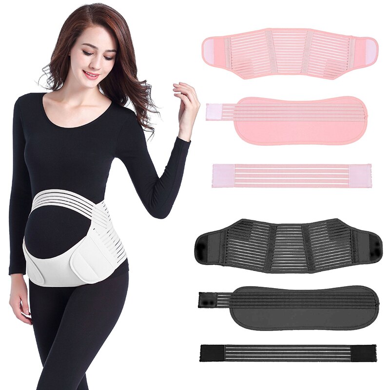 Ensemble de 3 pièces pour femmes enceintes, ceinture abdominale respirante prénatale, élastique, confortable, soulage les douleurs