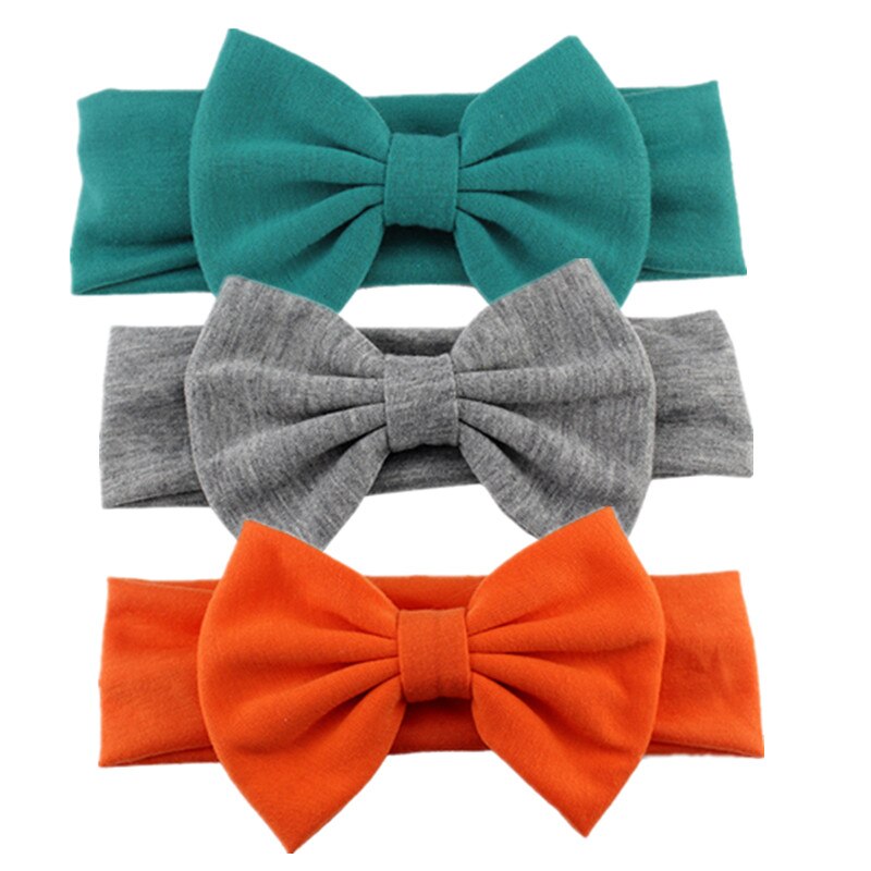 27 farben Baumwolle Elastische Neugeborenen Baby Mädchen Einfarbig Stirnband Bowknot Haarband freundlicher Kleinkind Stirnband bandeau bebe