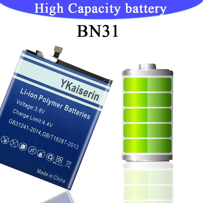 BN31 YKaiserin For Xiao Mi Phone Battery BN31 For Xiaomi Mi 5X Mi5X Redmi Note 5A / Pro Mi A1 Redmi Y1 Lite S2 5600mAh Batteries