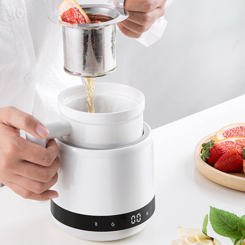 Cukyi 0.6L Huishouden Pap Stoven Soep Cup Keramische Elektrische Verwarming Braadpan Pot Mini Vogelnest Dessert Kookpan 220V