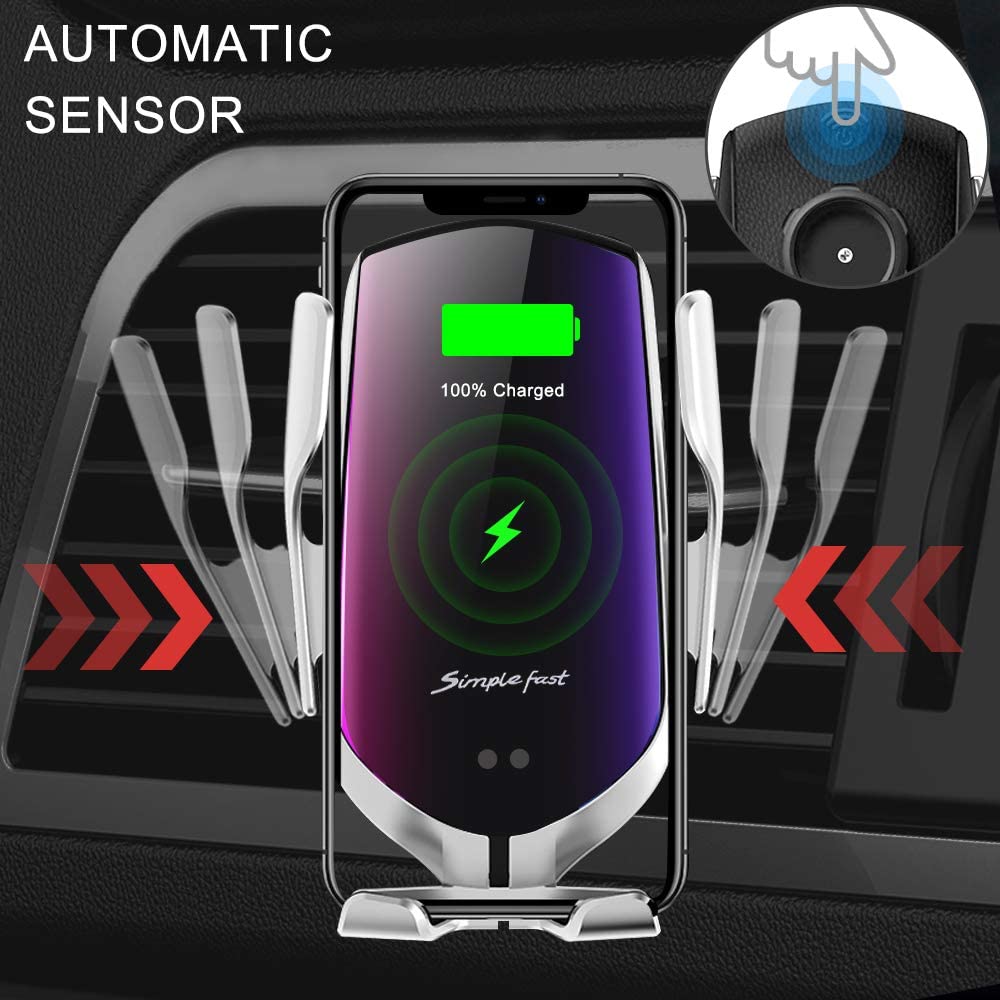 DCAE Automatic Clamping Wireless Car Charger for iPhone 11 8 X XS 10W Qi Fast Charging Air Vent Phone Holder For Samsung S20 S10