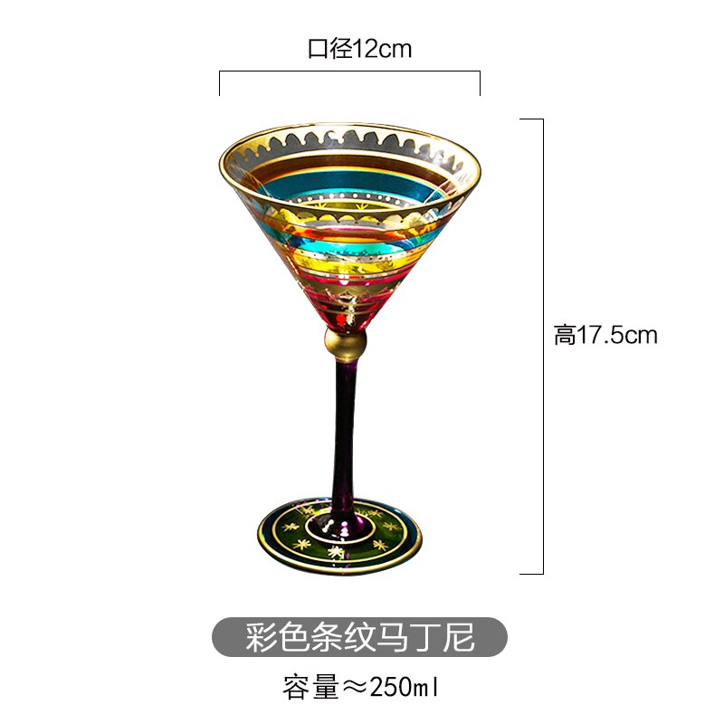 Europa Blei-freies Farbige Zeichnung weingläser Becher Große Champagner Flöte Glas Cocktail glas lustige gläser Bar Party Getränk: A1  12x18.5cm