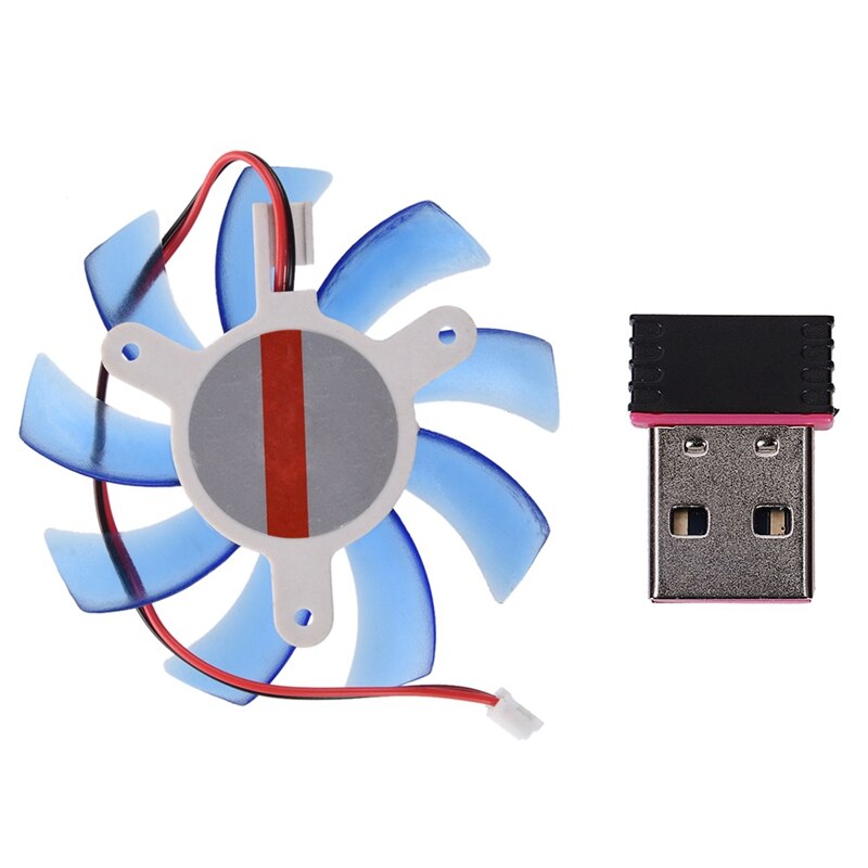 1 pièces PC VGA affichage carte vidéo dissipateur thermique refroidisseur ventilateur de refroidissement et 1 pièces USB sans fil carte réseau émetteur: Default Title
