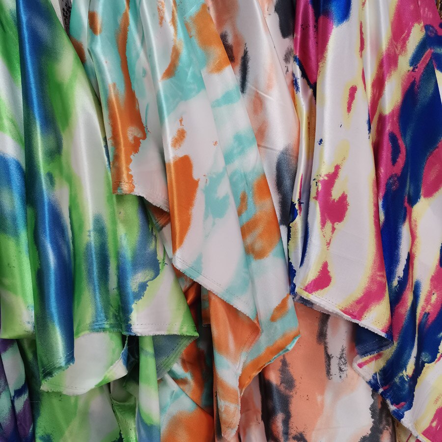 Blødt håndværk satin foring stof blank ombre tissue tilda diy tørklæde bånd dekorationsstof
