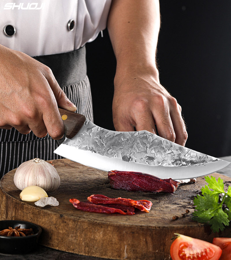 Forge Boning Knife Japanese Full Tang Handle Knife Handmade Steel Kitchen Boning Knives Chef Slicing Utility Santoku Cleaver