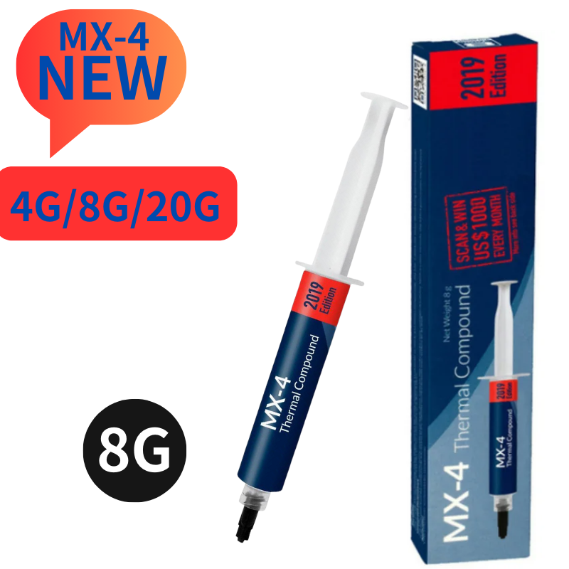 Mx -4 8g/20 g termiskt fett processor termisk förening termisk pasta cpu gpu-kylare kylfläkt vätska ledande kylfläns gips: Himmelsblå