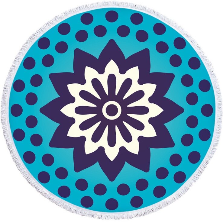 Real Microfiber Round Beach Towels Sport Scarf Bohemian Circle Serviette De Plage Toalla Playa Swimming Bath Towel: 10