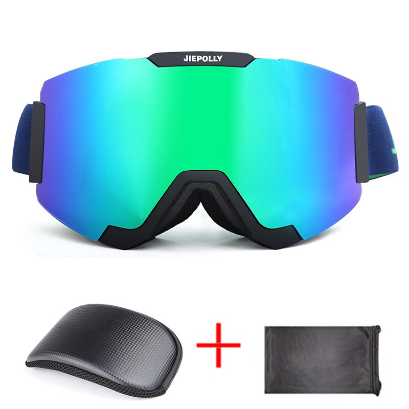 Magnetische Ski brille Skifahren skaten Doppel Objektiv UV400 Anti Nebel unisex Snowboard Ski Brille Ski Objektiv Schnee Brillen + Goggle fallen: Blau