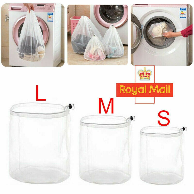 Bolsas de red de malla reutilizables para lavadora, gran bolsa gruesa de almacenamiento de ropa, accesorios de limpieza del hogar