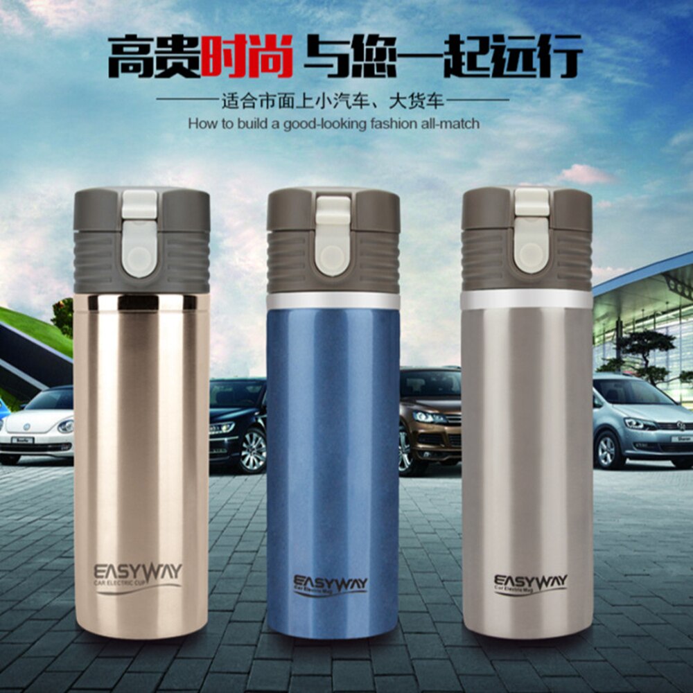 12V/24V 350Ml Intelligente Voertuig Verwarming Cup Auto Auto Elektrische Verwarming Cup Verstelbare Temperatuur Waterkoker boilin