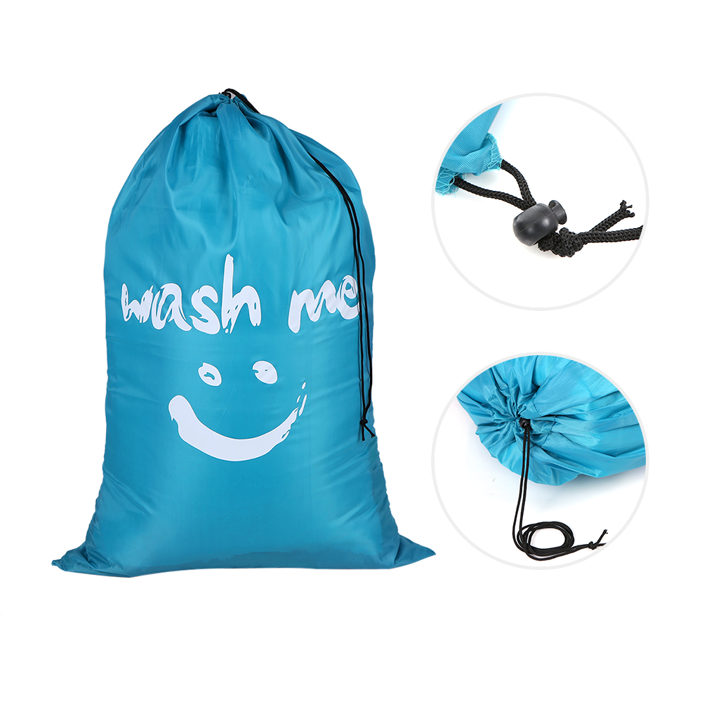 Laundry Bag Foldable Nylon Drawstring Laundry Bag Dirty Clothes Storage Bags Multi-functional Home Laundromat Travel Organizer