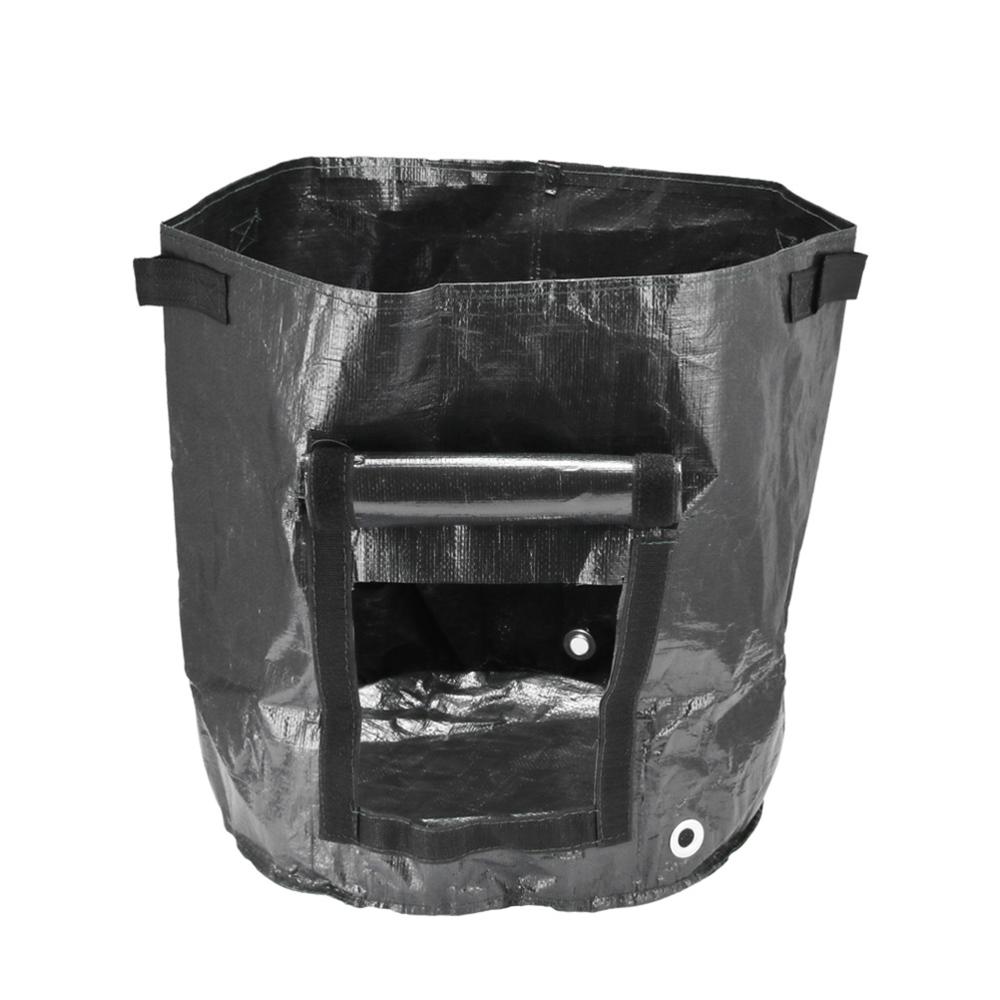 Plant Grow Bag Aardappel Groeien Zakken Planten Waterdichte Pe Tuinieren Plantaardige Planter Tas Gallon Bedienen Afvoer Adem: Black