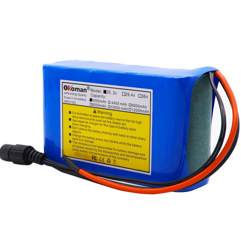 Okoman 6s2p 24V 4Ah 18650 Lithium-ionen akku 25,2 v 4000mAh elektrische fahrrad Moped Lithium-Ion akku mit BMS