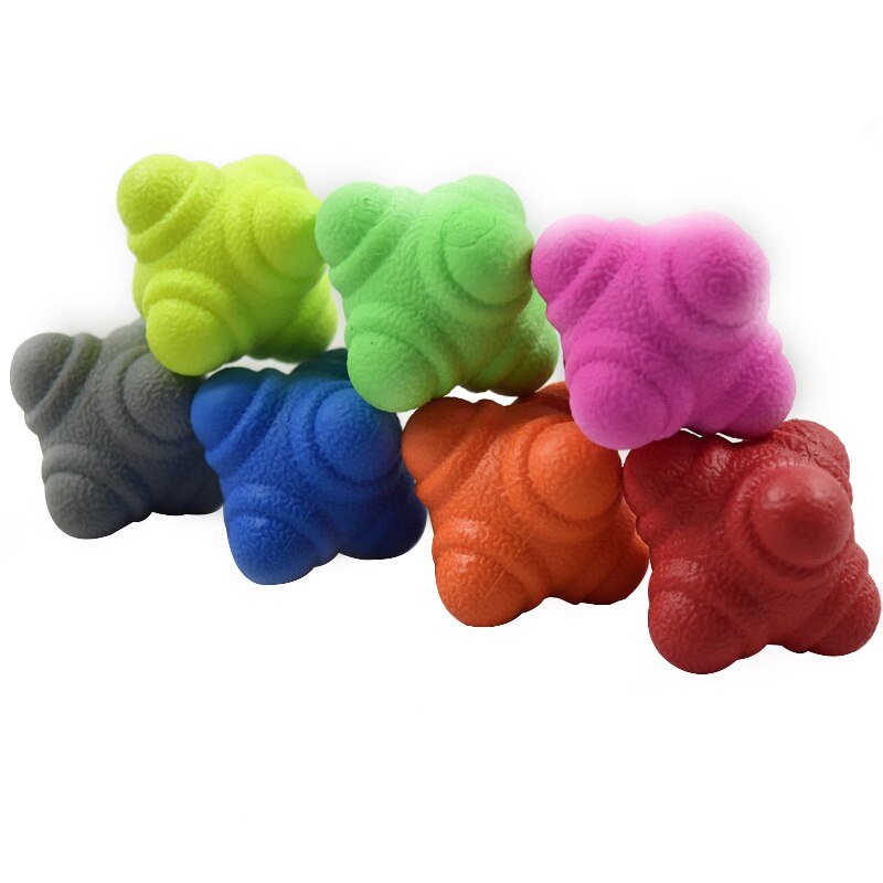 Bola de reação para treinamento hexagonal, bola de silicone para exercício físico, reflexo e coordenação, equipamento de treino, bola de reação, 1 peça