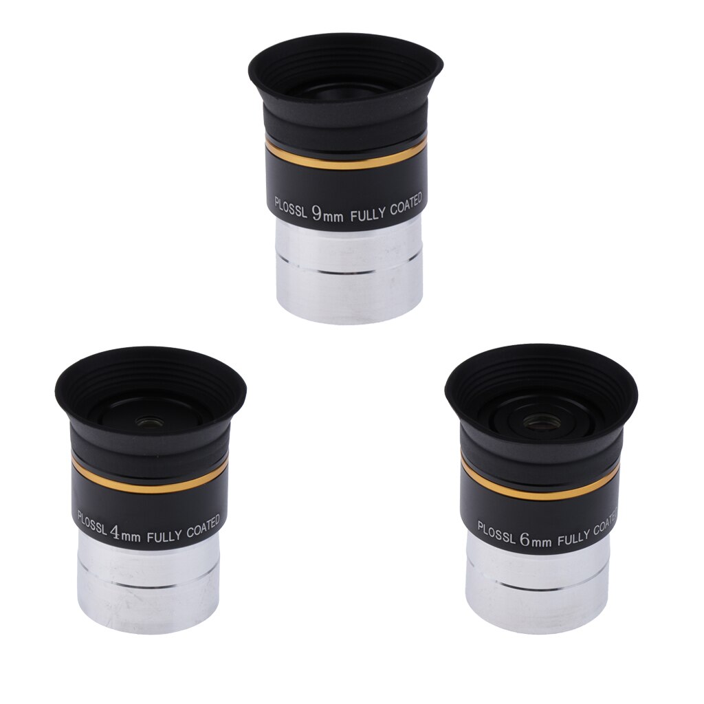 3Pc 1.25" Plossl PL Eyepiece Fully HD Coated Lens for Astronomical Telescope