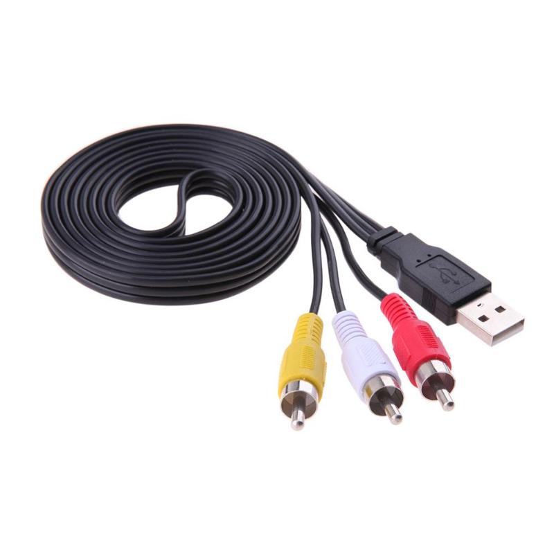 Usb av muunnin kaapelit video audio av kaapeli linja uros a  to 3 rca av tv sovittimen liitin johto kaapeli hd tv dvd  mp3 1.5m