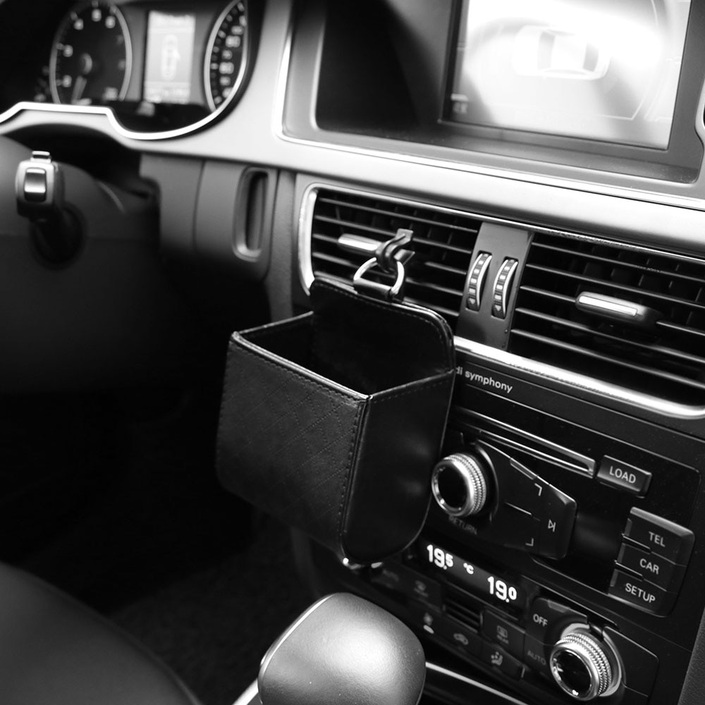 Bil luftuttak bil multifunksjonell lufteventil organisator mobiltelefon oppbevaringspose hengende bag for kjøretøy