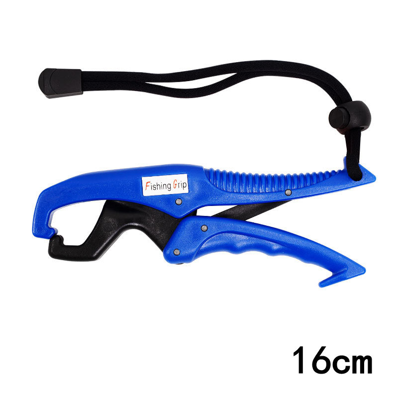 Fish Grabber Plier Controller Fish Grip ABS Grip Tackle Holder Fish Clamp with Adjustable Rope Fishing Tackle Accessories: Blue 16cm