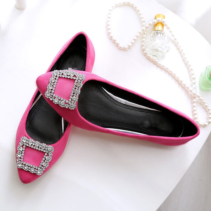 BEYARNE printemps automne daim chaussures pour femmes grande taille à fond plat chaussures femme pointu loisirs confortable chaussures de conduite