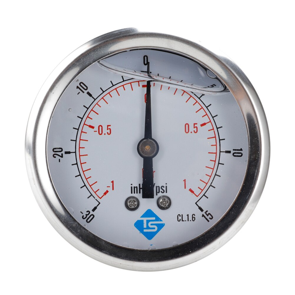 TS-PGGZ60Z4 Thread Radial Stainless Steel Manometer Liquid Filled Pressure Gauge Air Oil Water Hydraulic Pressure: TS-PGGZ60Z4-1bar