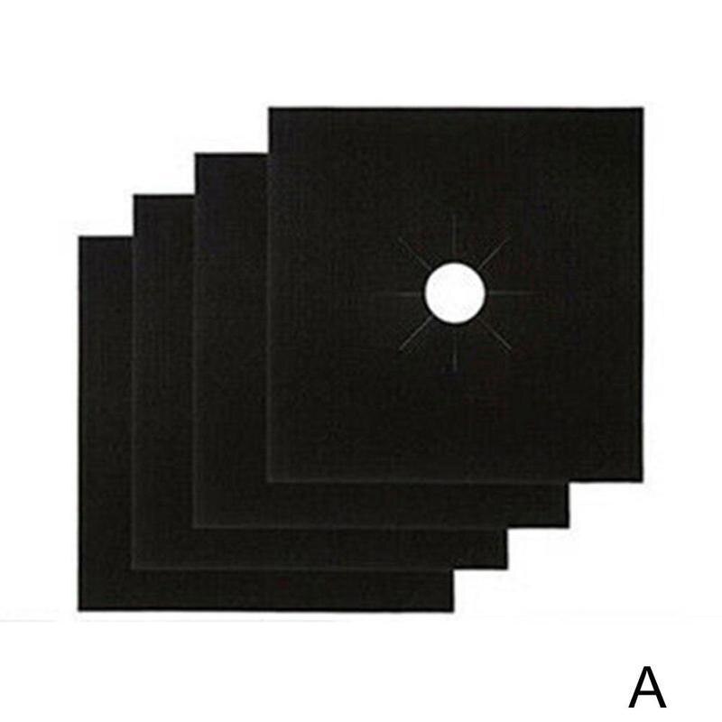 4 Pieces / Sets Of Reusable Gas Stove Protective Film Accessories Cleaning Kitchen Gas Liner Pad Stove U6B7: A