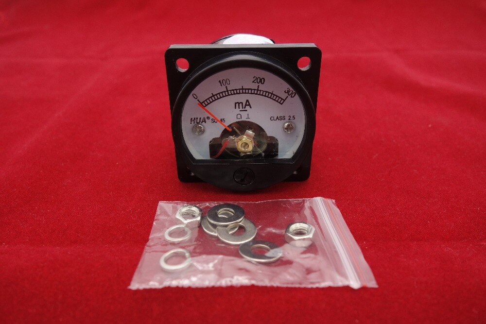 1PC DC 0-300MA Analog Ammeter Panel AMP Current Meter SO45 Panel Cutout Dia.:45mm directly Connect