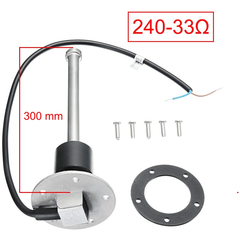 52mm Water Level Sensor Oil Liquid Tank Fuel Boat Fuel Sending Unit Marine Truck Car RV Gauge Sensor 0-190ohms Stainless Steel: 300mm 240-33ohm