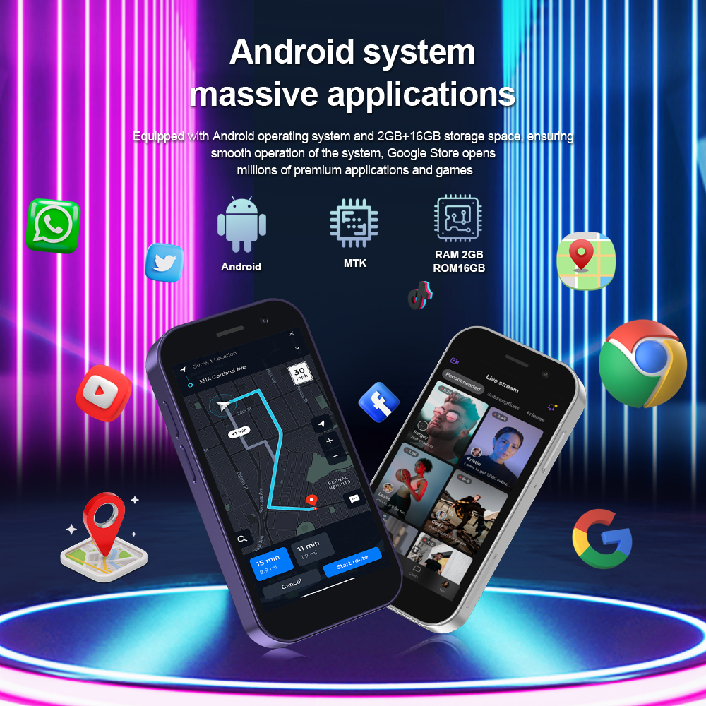2024 SERVO KING8000 Mini Smartphone Android 4G LTE Global GPS 3 "Display 5MP Camera WIFI Kleine mobiele telefoons 2000mAh Batterij